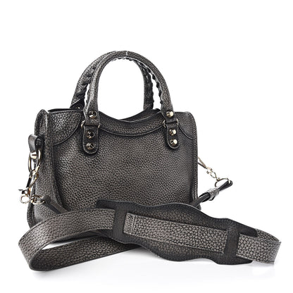 Balenciaga Grained Calfskin Classic Gold Hardware Mini City Ombre Grey Gradient 3 of 10