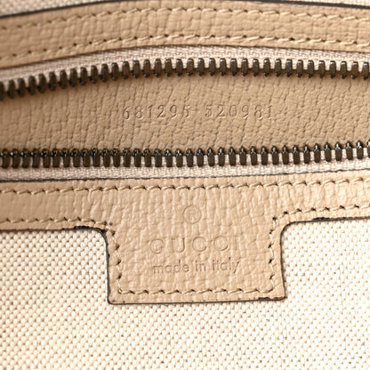 Gucci GG Supreme Monogram Textured Dollar Calfskin Web Medium Savoy Duffle Bag Beige Mystic White Oatmeal 5 of 8