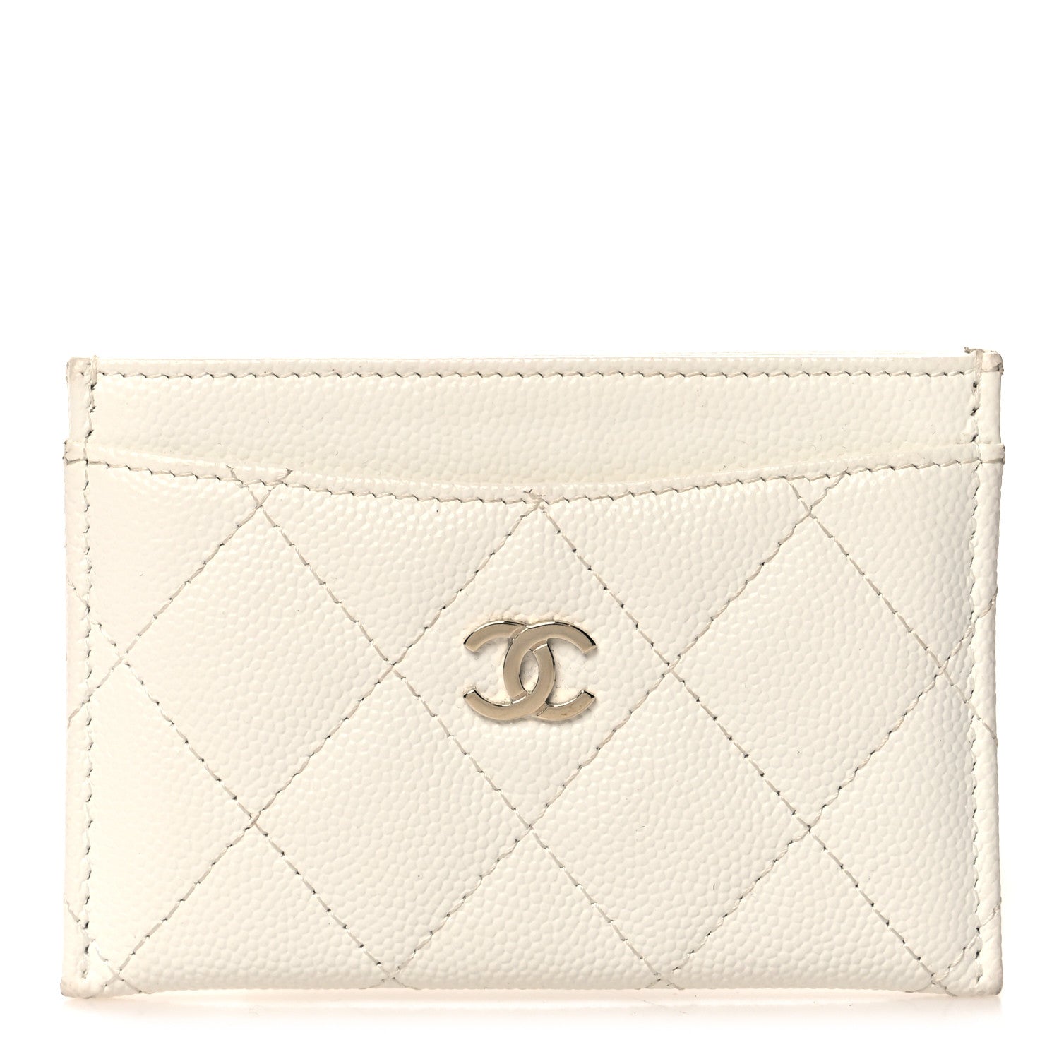 Chanel Caviar Quilted Card Holder White 1 of 10