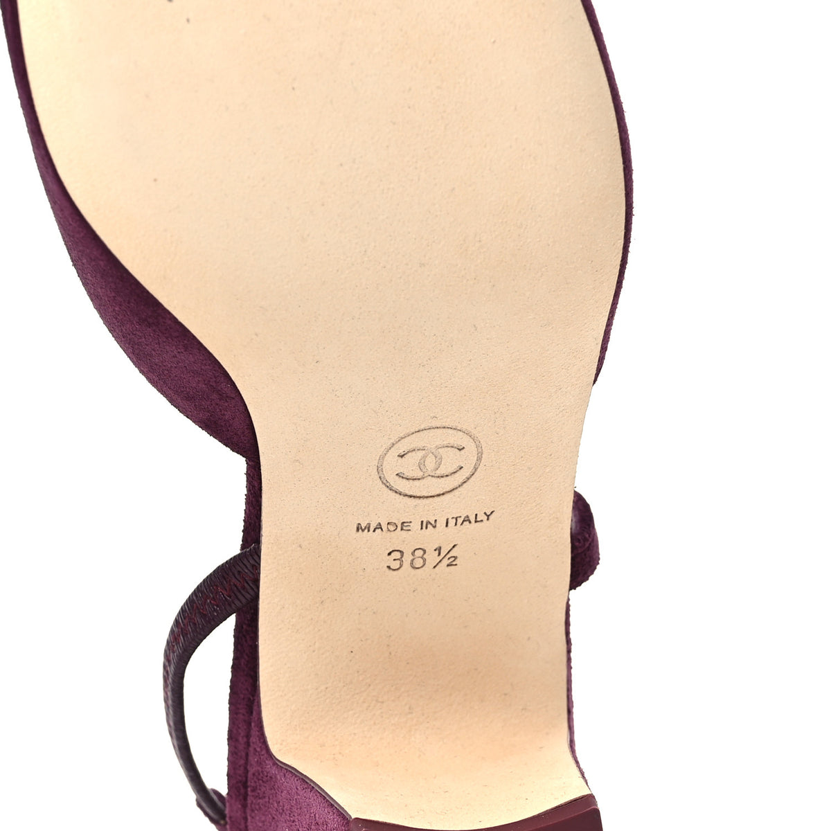 Suede Patent Cap Toe CC Slingback Pumps 38.5 Burgundy