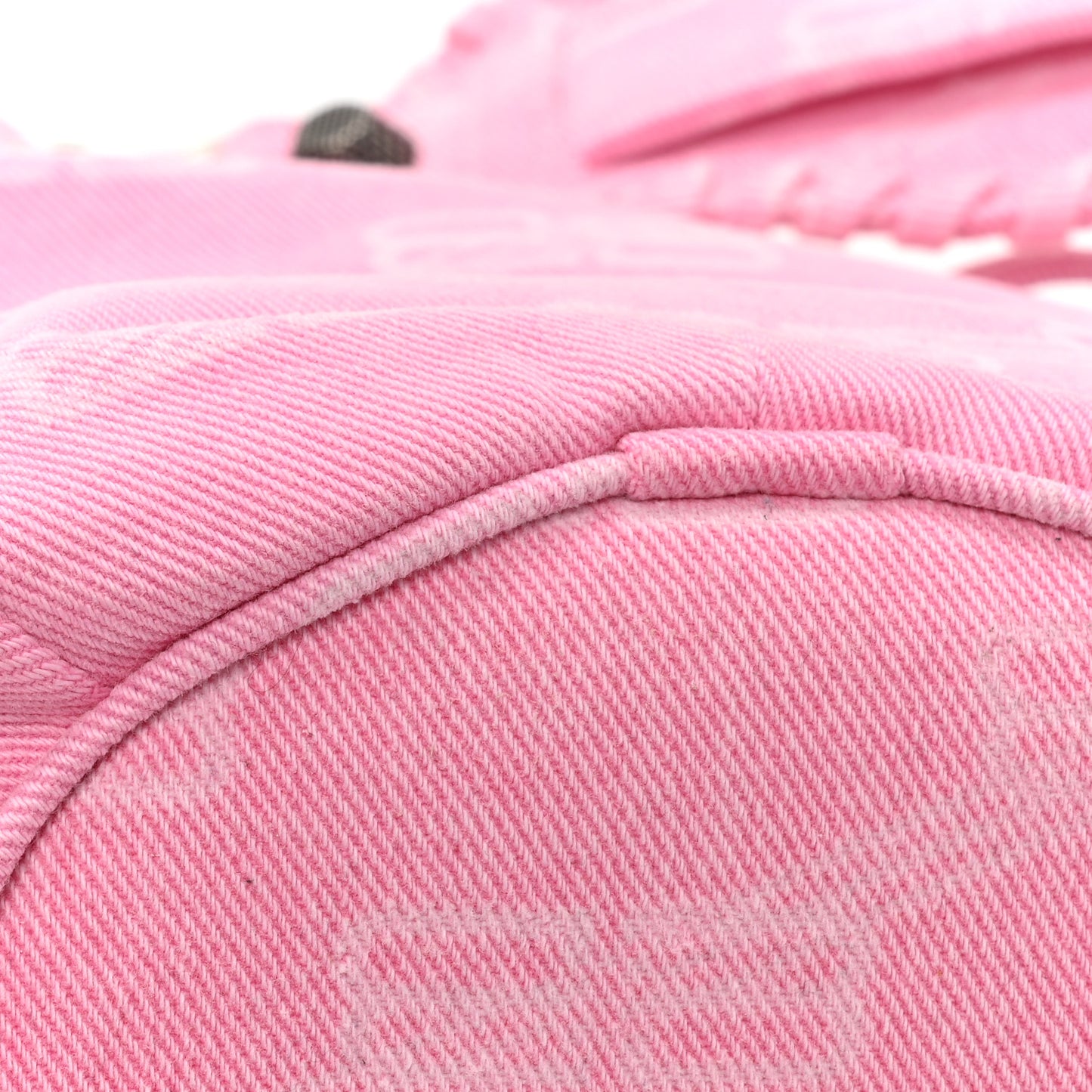 Washed Denim BB Monogram Le Cagole Bucket Bag XS Sweet Pink