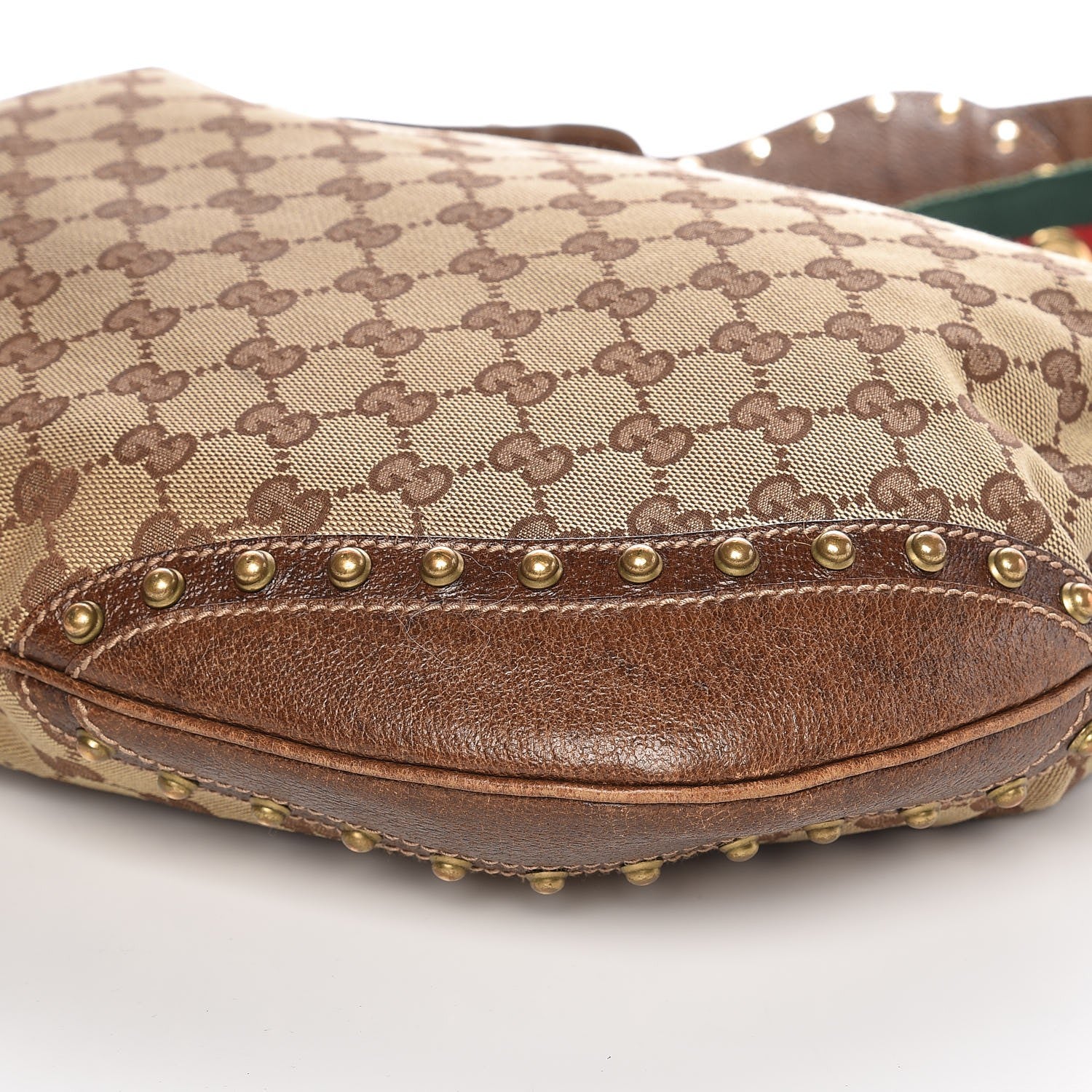 Gucci Monogram Pelham Studded Shoulder Bag Brown 9 of 9