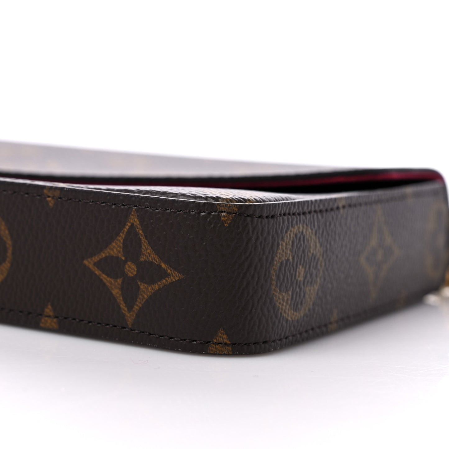 Monogram Pochette Felicie Chain Wallet Fuchsia