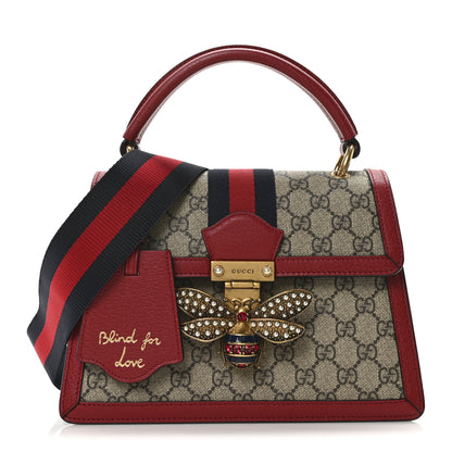 Gucci GG Supreme Monogram Small Queen Margaret Top Handle Bag Red 1 of 10