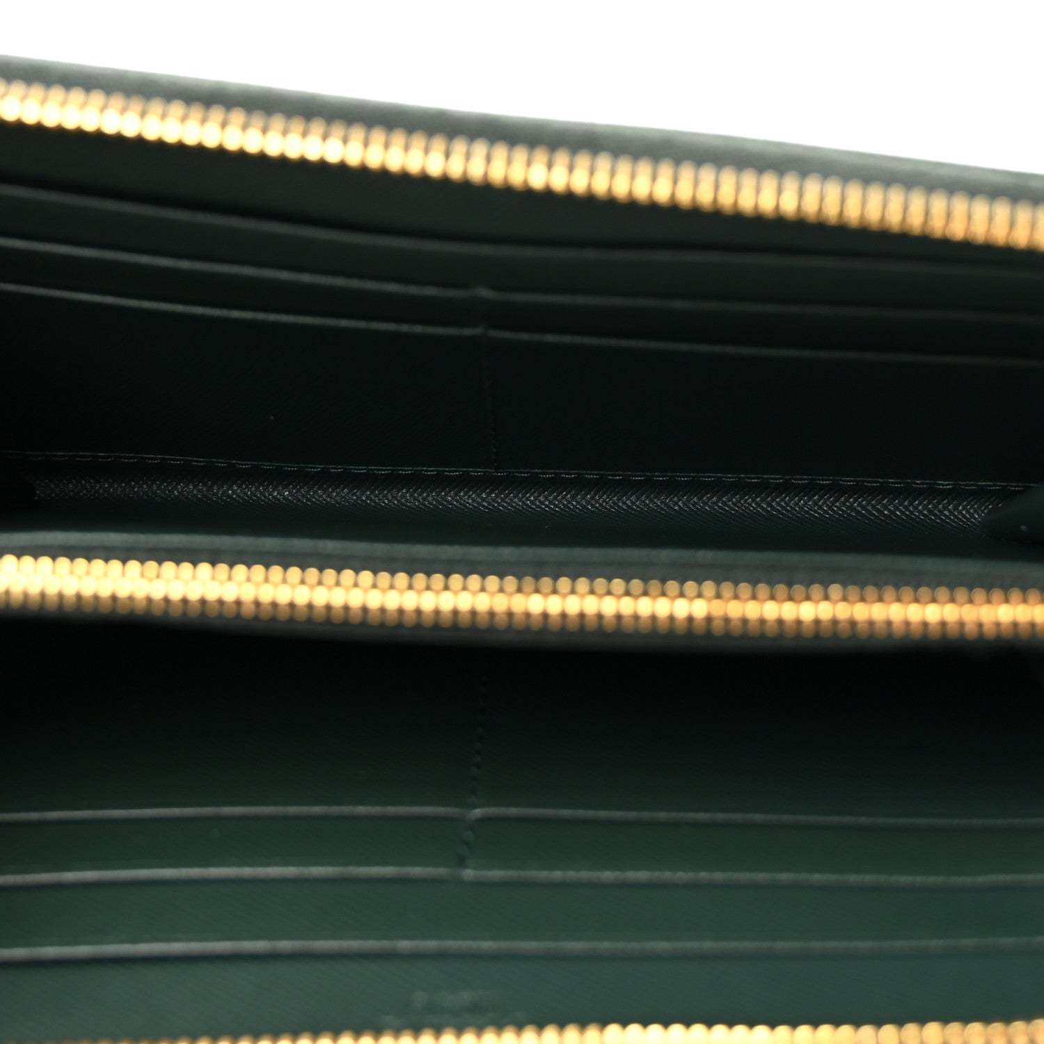 Prada Saffiano Metal Zip Around Wallet Smeraldo 5 of 11
