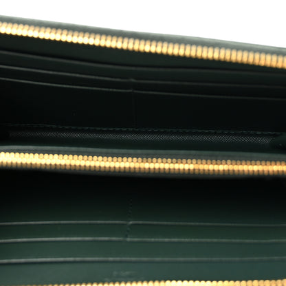 Prada Saffiano Metal Zip Around Wallet Smeraldo 5 of 11