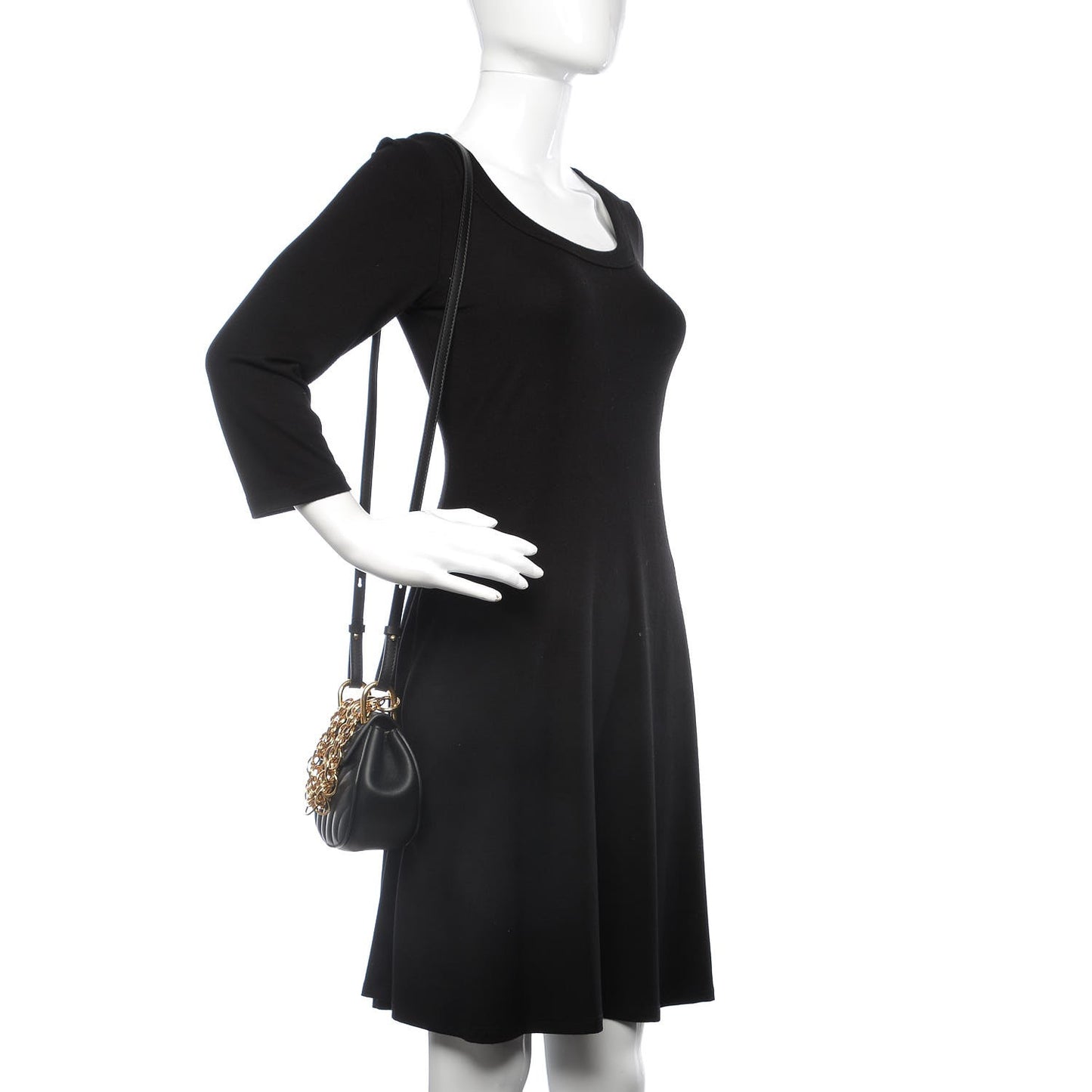 Calfskin Quilted Nano Drew Bijou Shoulder Bag Black