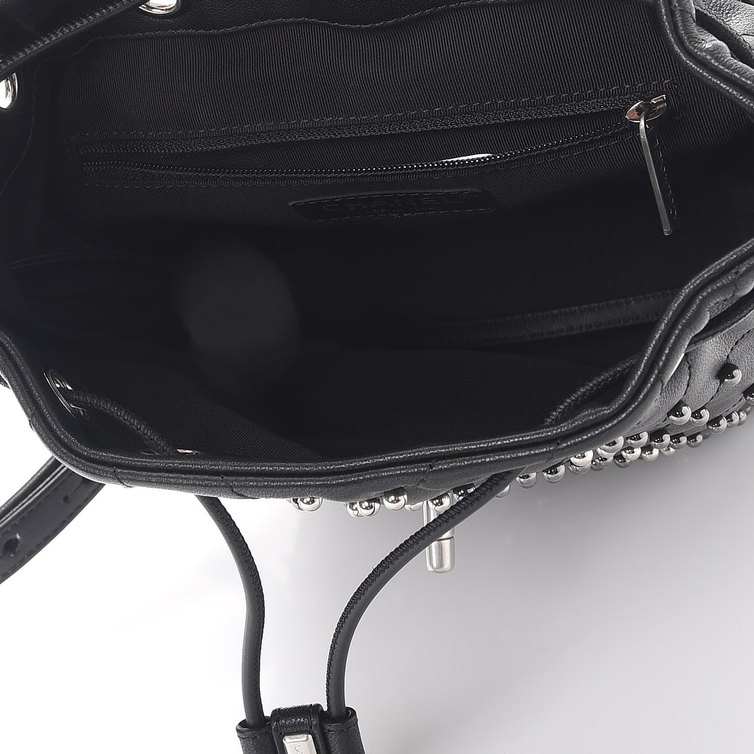 Chanel Lambskin Chevron Quilted Studded Stud Wars Backpack Black 5 of 8