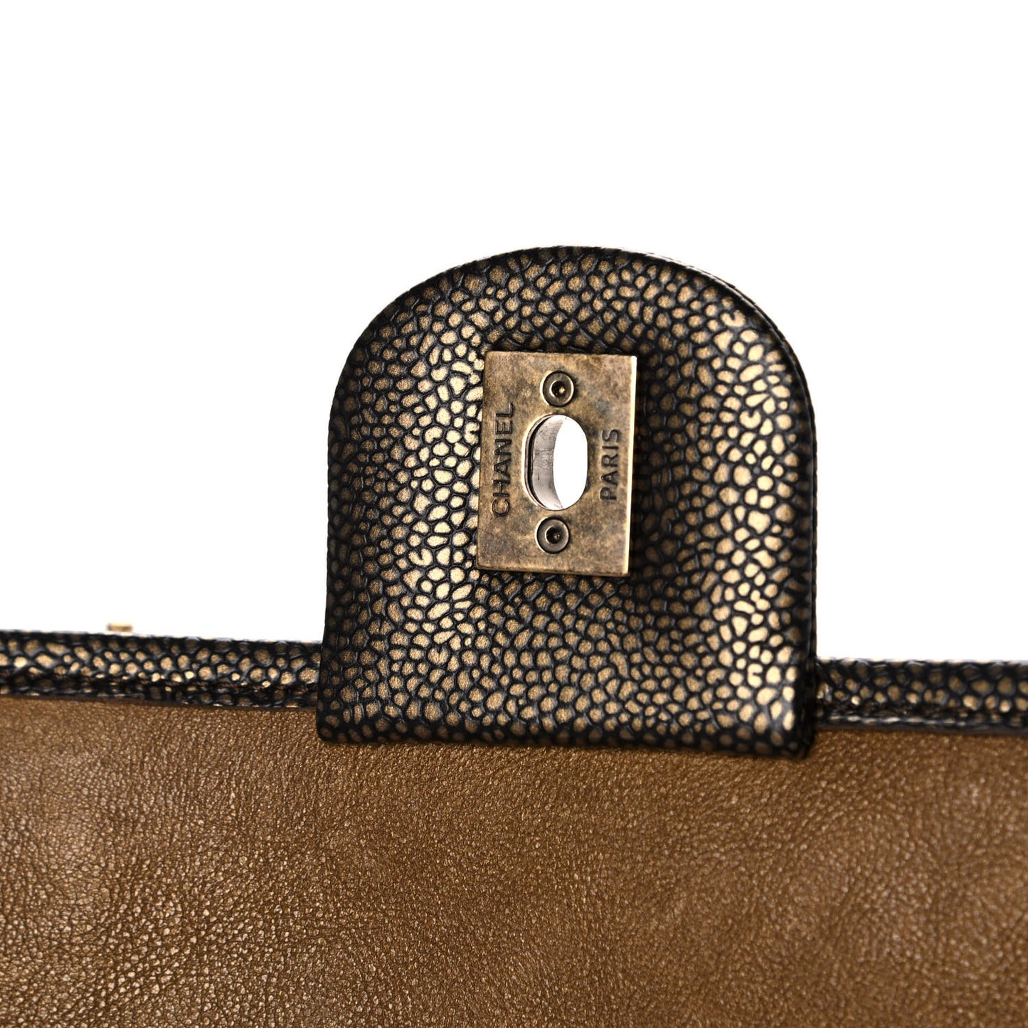 Iridescent Calfskin Back To School Messenger Flap Dark Gold