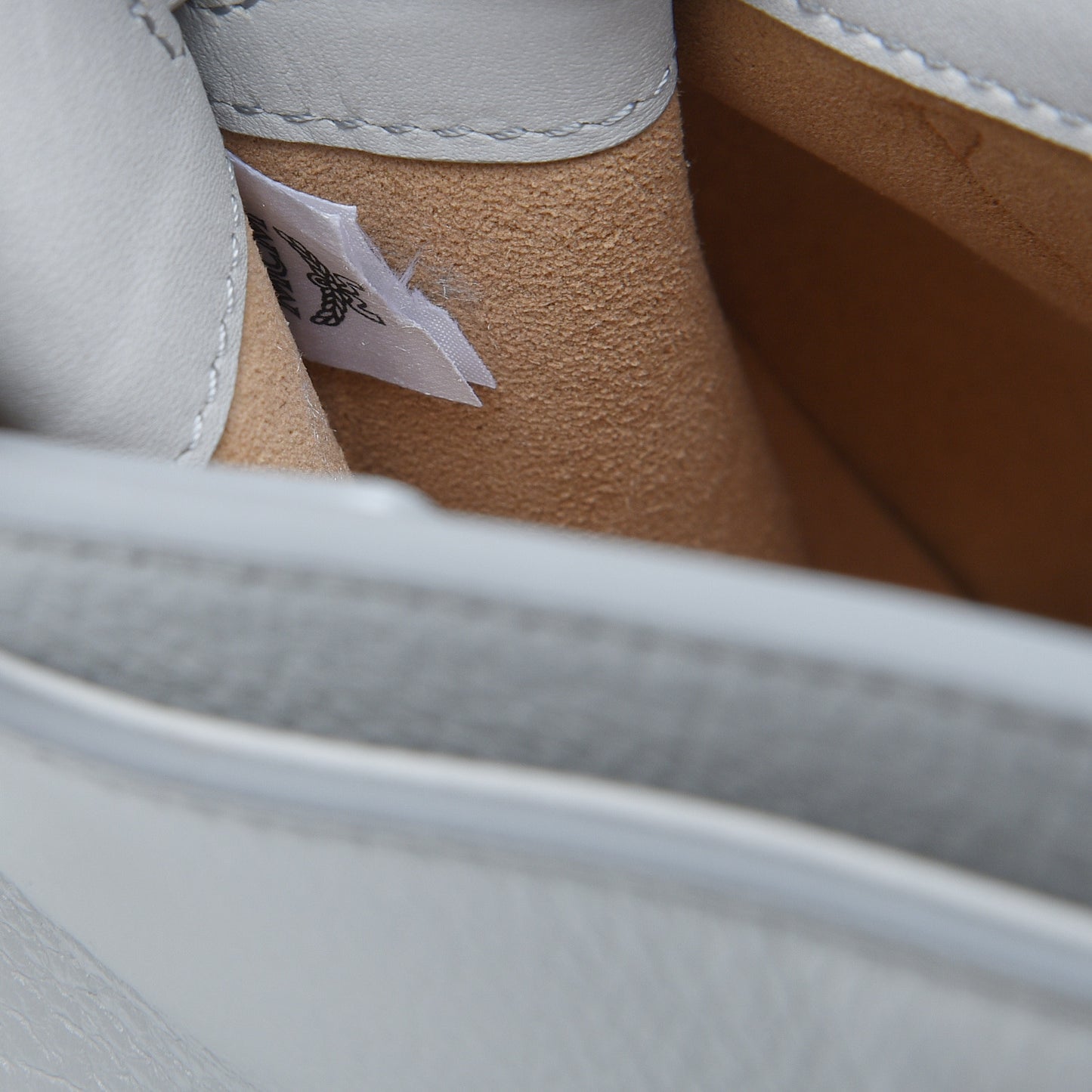 Grained Calfskin Medium Milla Convertible Backpack White Flake