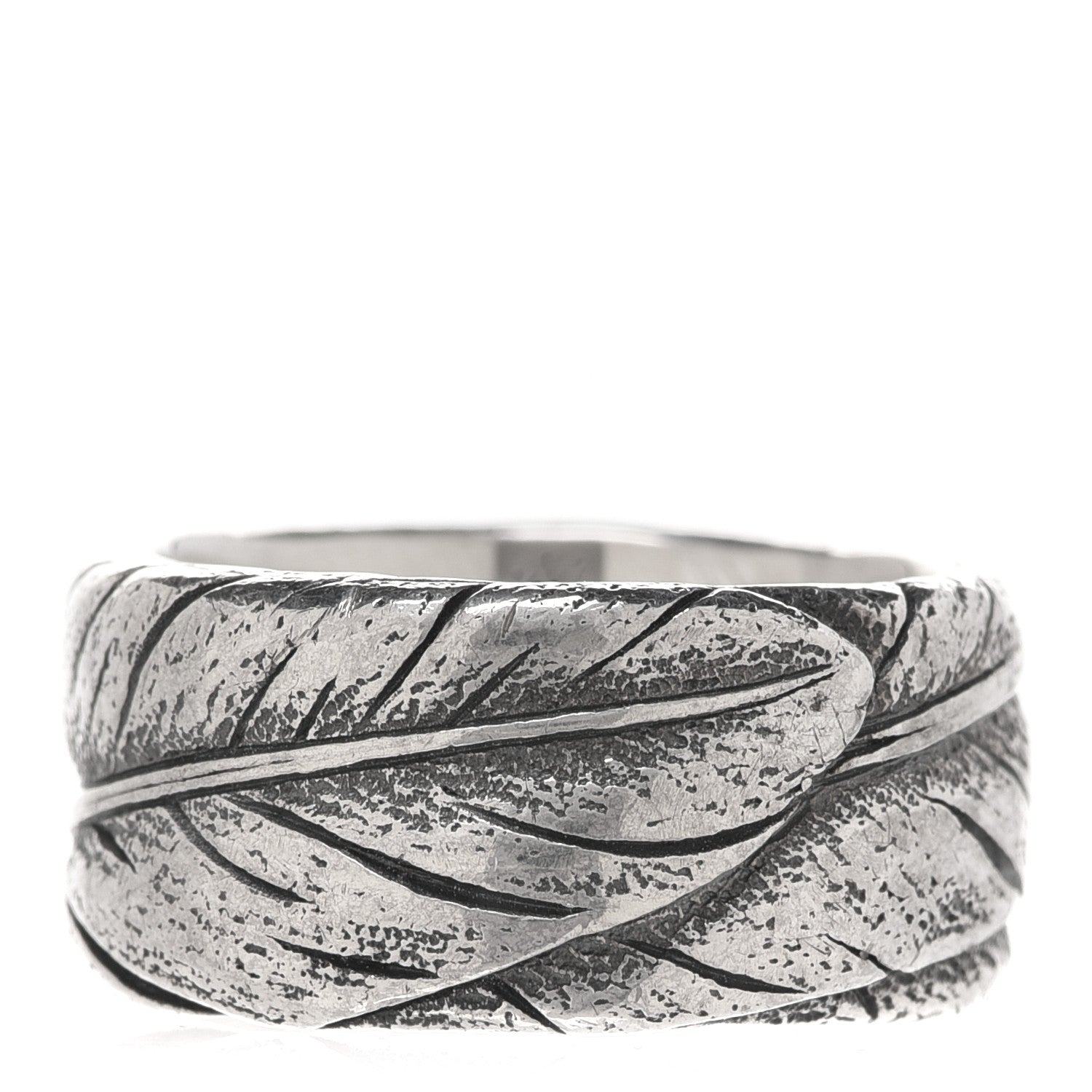 David Yurman Sterling Silver Feather Ring 57 8 1 of 5