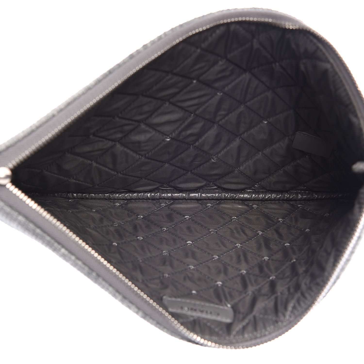 Chanel Woven Straw Raffia Medium Deauville Pouch Grey 5 of 9