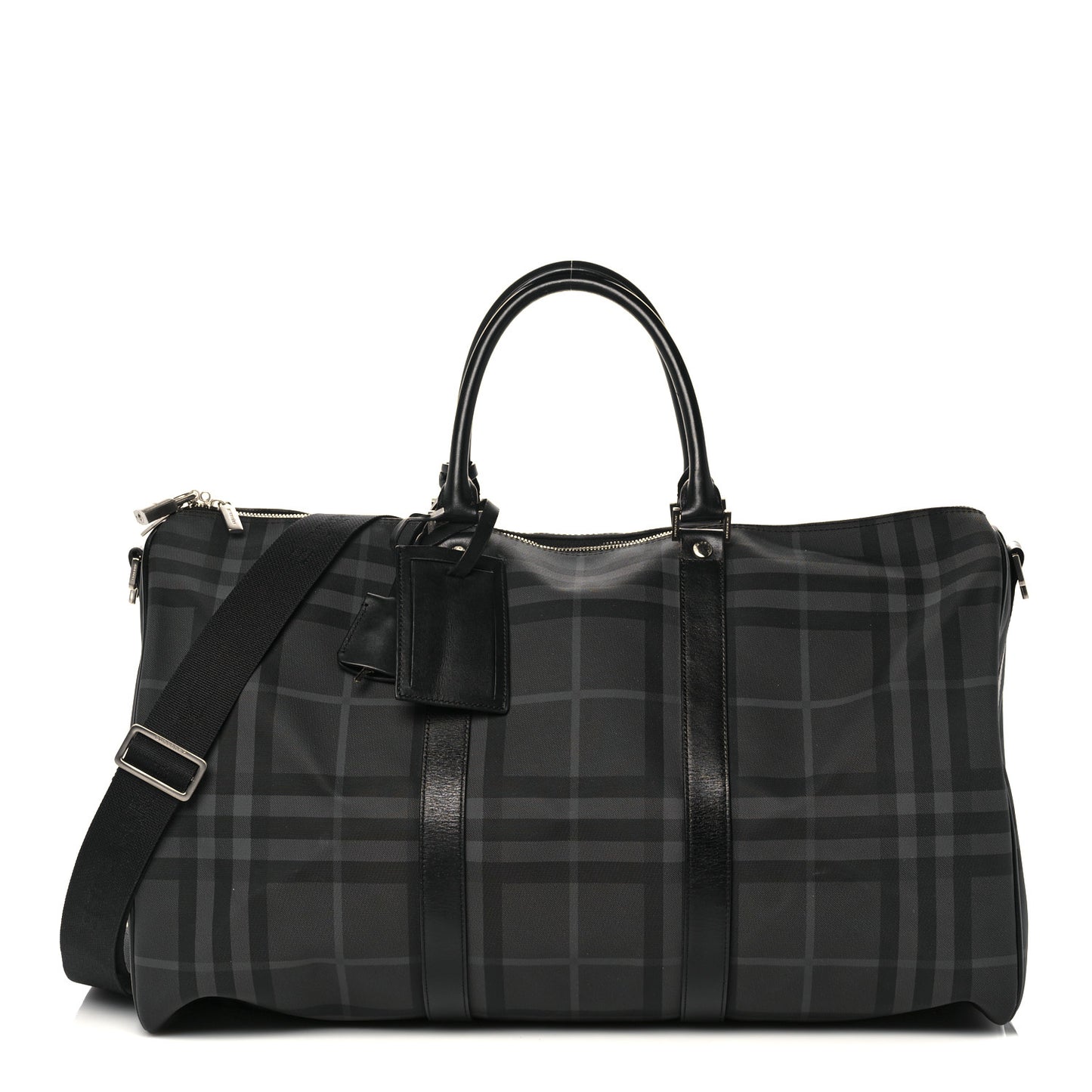 Nylon Smoked Check Duffle Bag Black