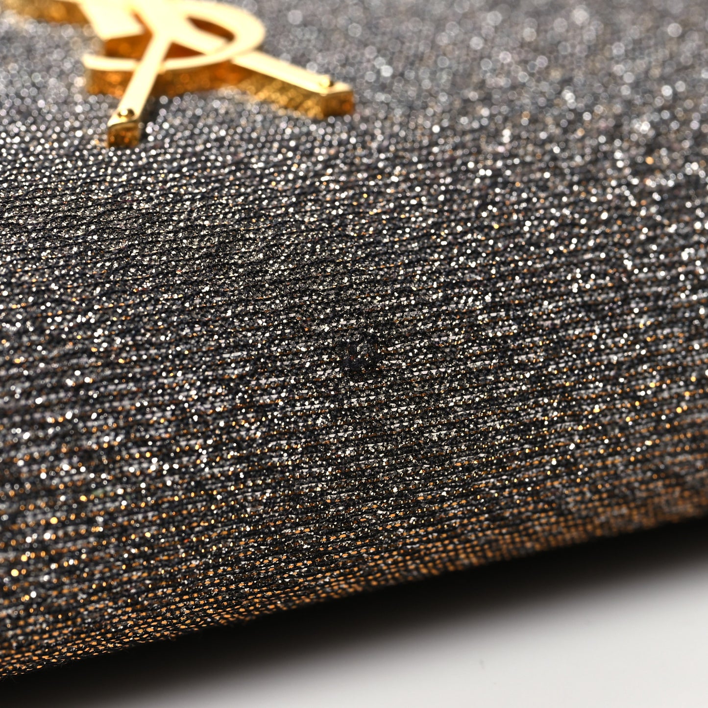 Metallic Canvas Woven Classic Monogram Kate Tassel Clutch Ciad Argento