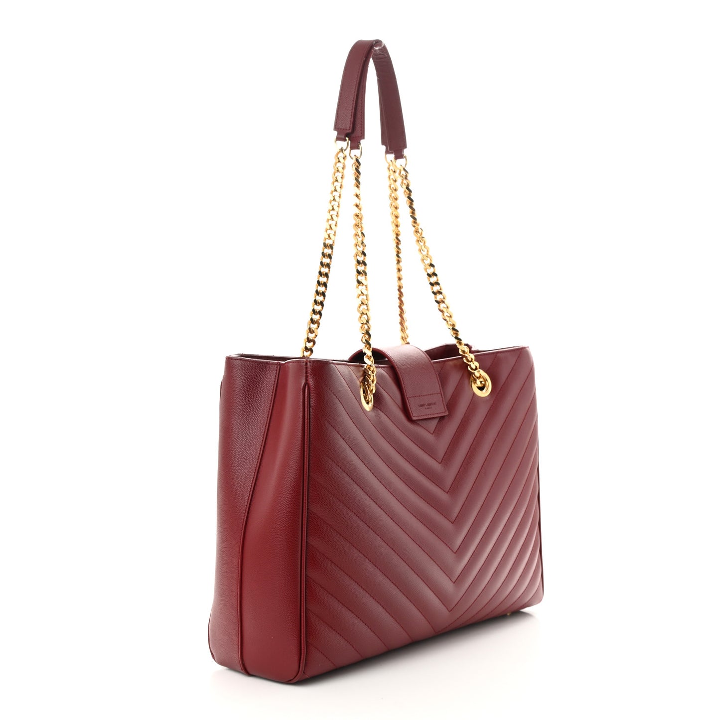 Grain De Poudre Matelasse Chevron Monogram Shopping Bag Oxblood