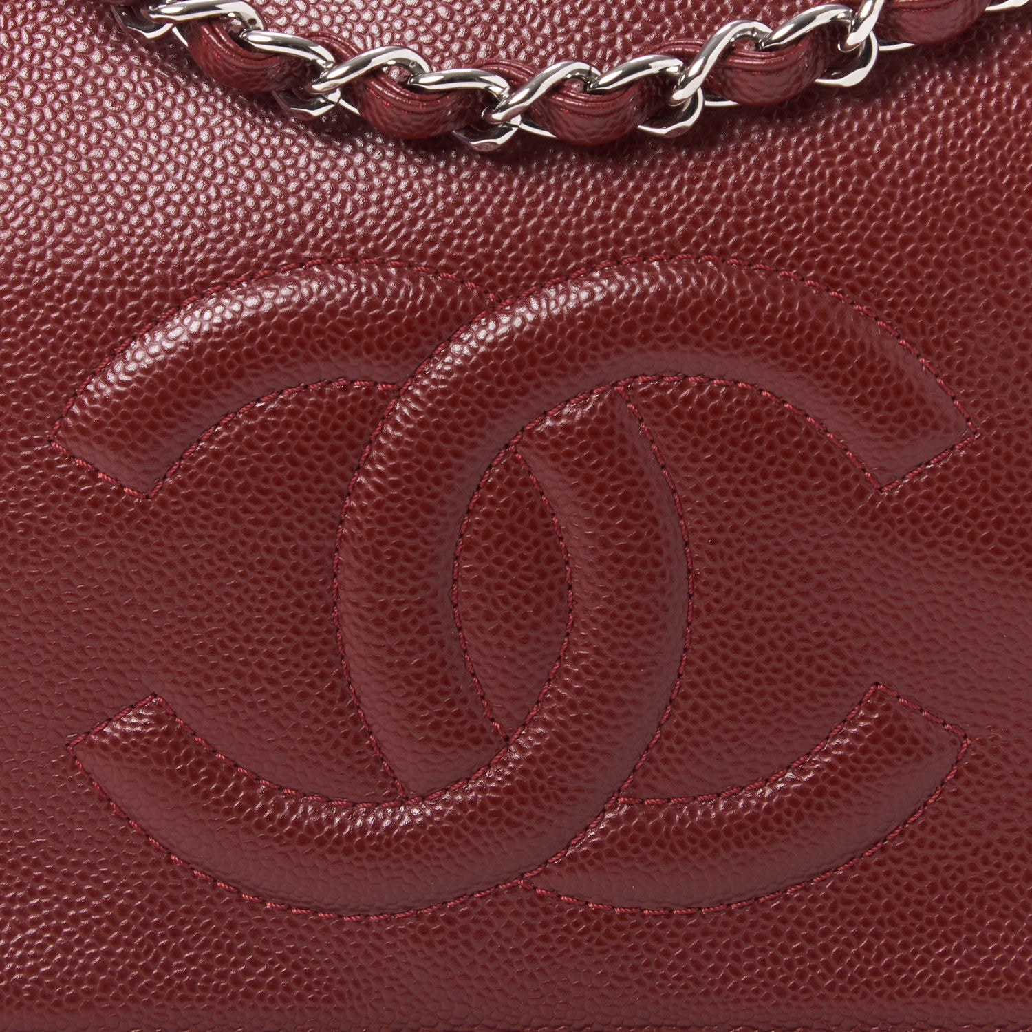 Chanel Caviar Large Timeless CC Flap Dark Red 8 of 10