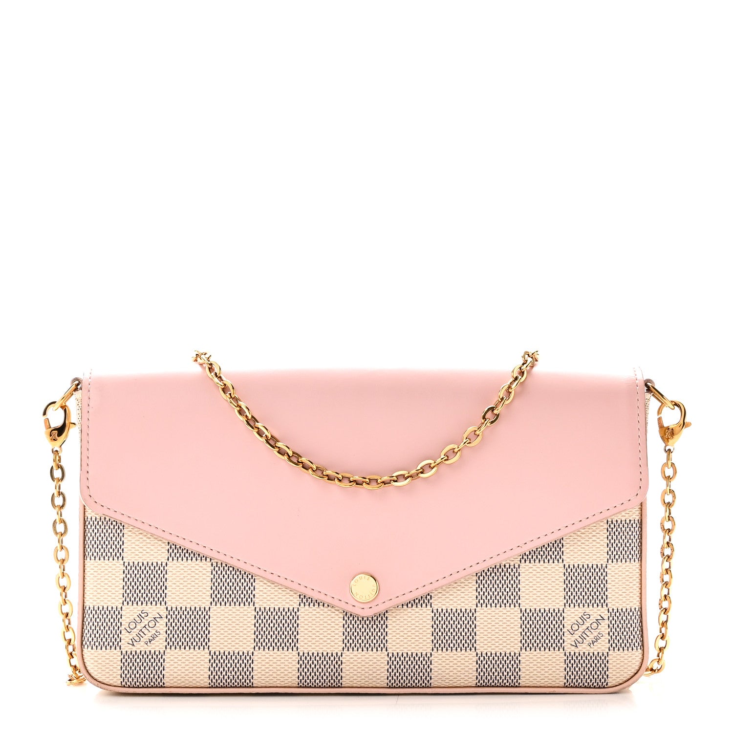 Louis Vuitton Damier Azur Calfskin Pochette Felicie Eau De Rose 1 of 10