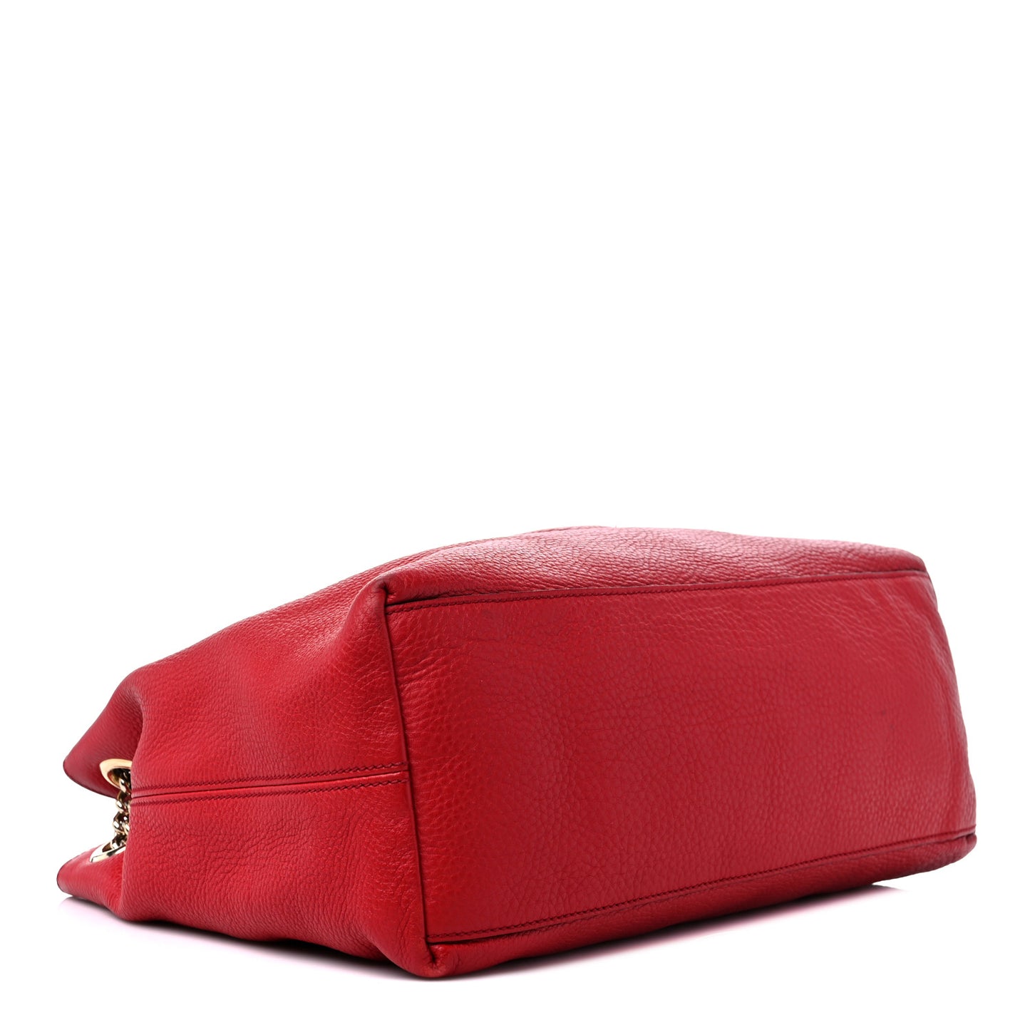 Pebbled Calfskin Medium Soho Chain Shoulder Bag Tabasco Red