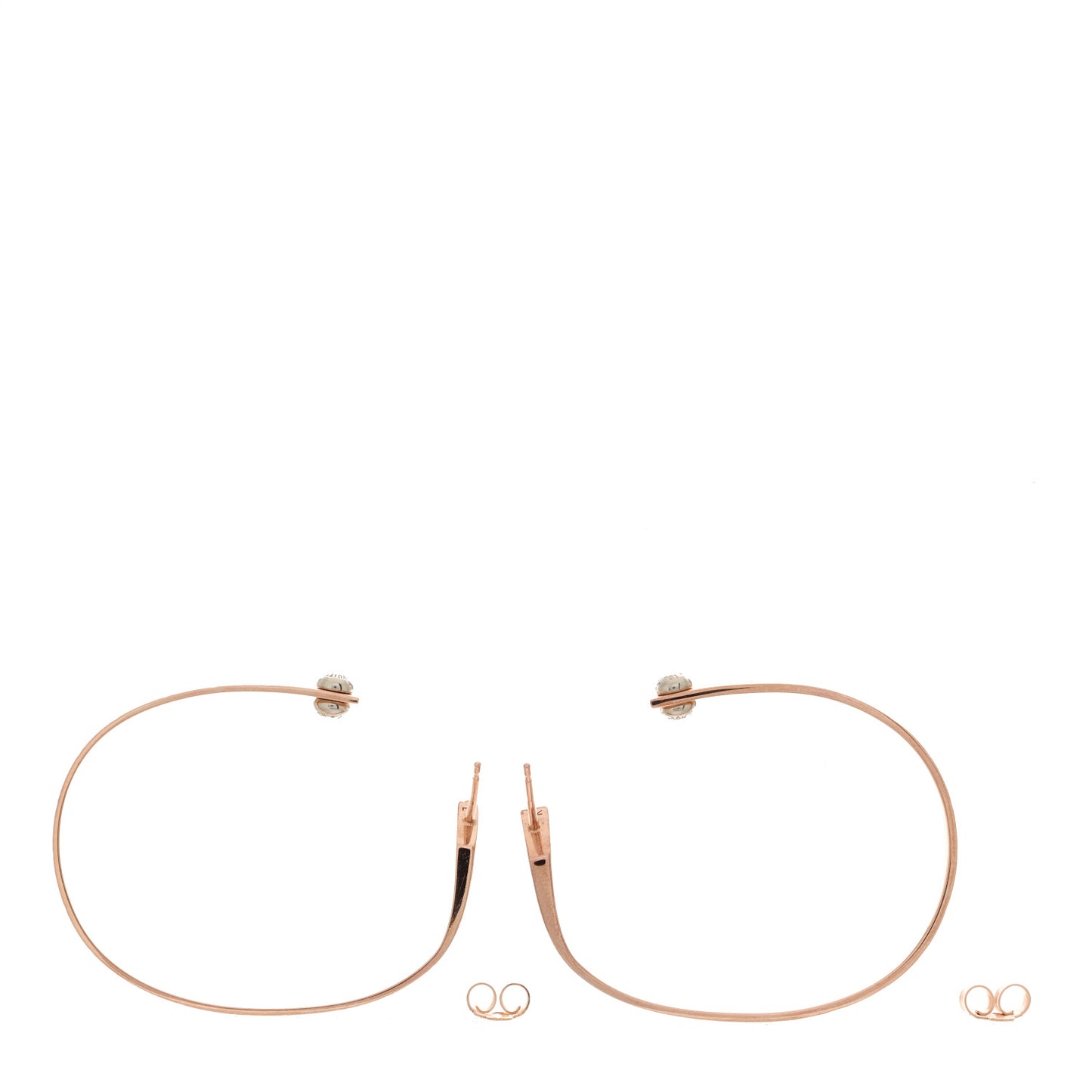 LOUIS VUITTON Nanogram Hoop Earrings Pink Gold
