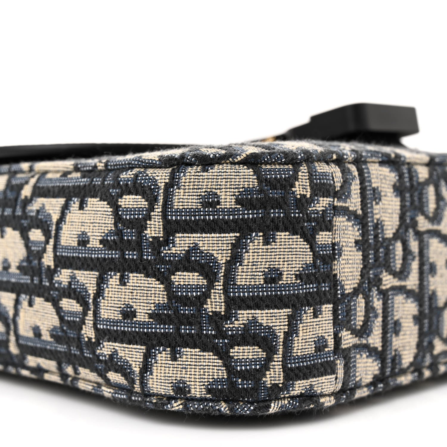 Christian Dior Oblique Jacquard Grained Calfskin Small Saddle Messenger Bag Beige Black 9 of 12