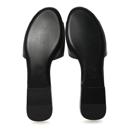 Chanel Lambskin Pearl CC Sandals 40.5 Black 6 of 9