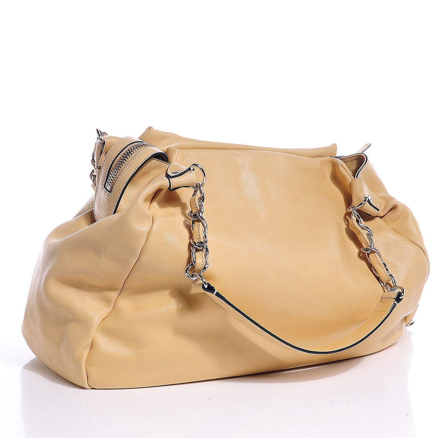 Lambskin Edgy Large Hobo Beige