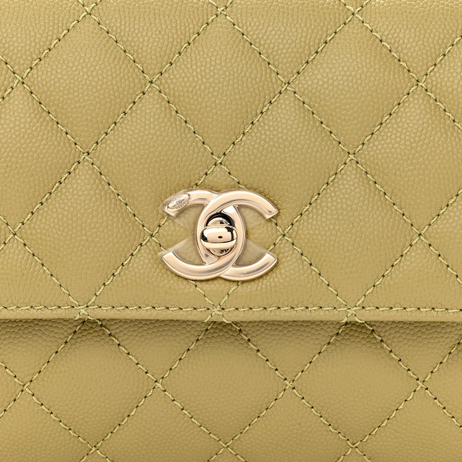 Chanel Caviar Quilted Mini Coco Handle Flap Light Green 7 of 9