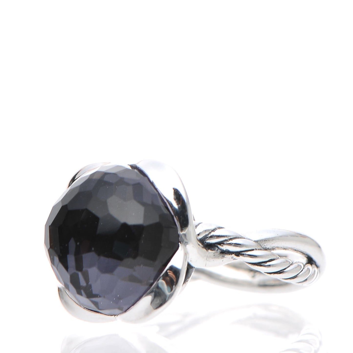 Sterling Silver 14mm Black Orchid Continuance Ring 56 7.5