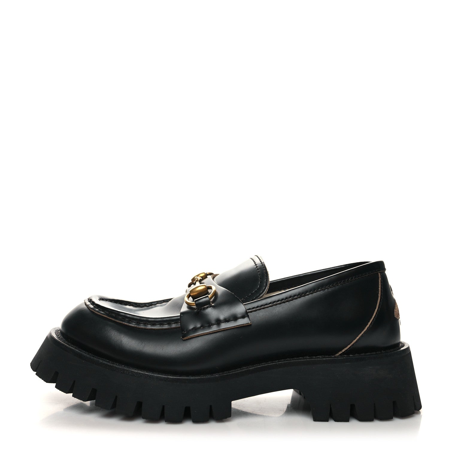Gucci Cordovan Lux Womens Harald Horsebit 25mm Platform Loafers 38 Black 1 of 10