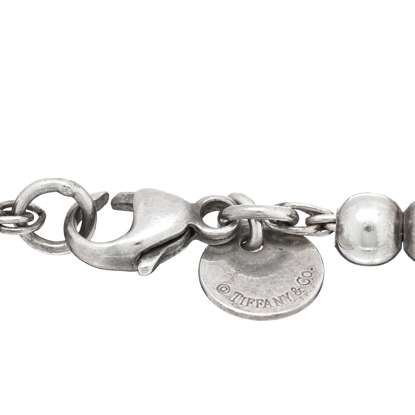 Sterling Silver Enamel 4mm Return to Tiffany Heart Tag Bead Bracelet Red