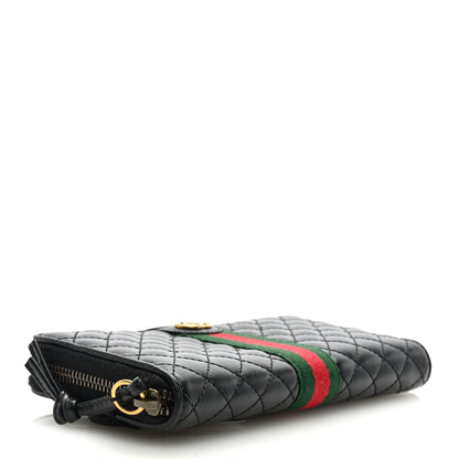 Gucci Calfskin Web Trapuntata GG Zip Around Wallet Black 4 of 6