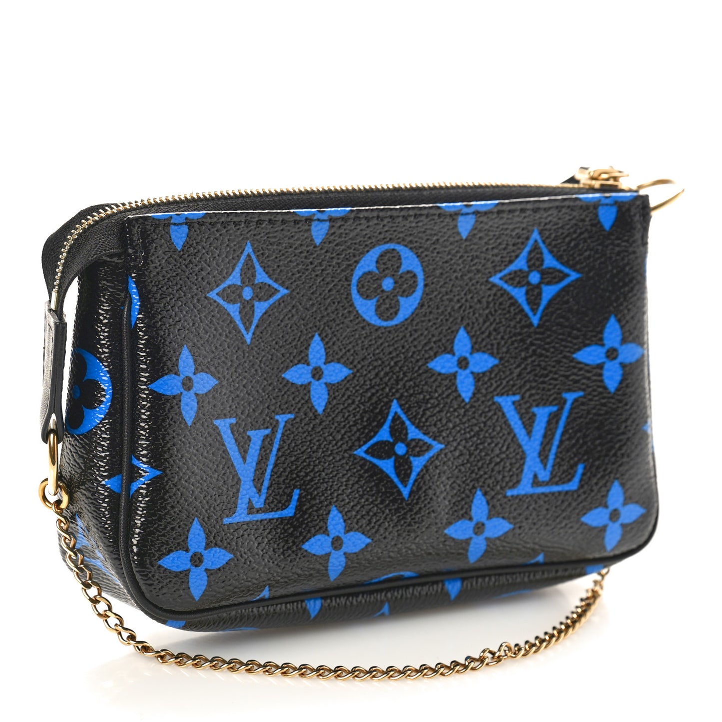 Colored Monogram Mini Pochette Accessories Blue Black