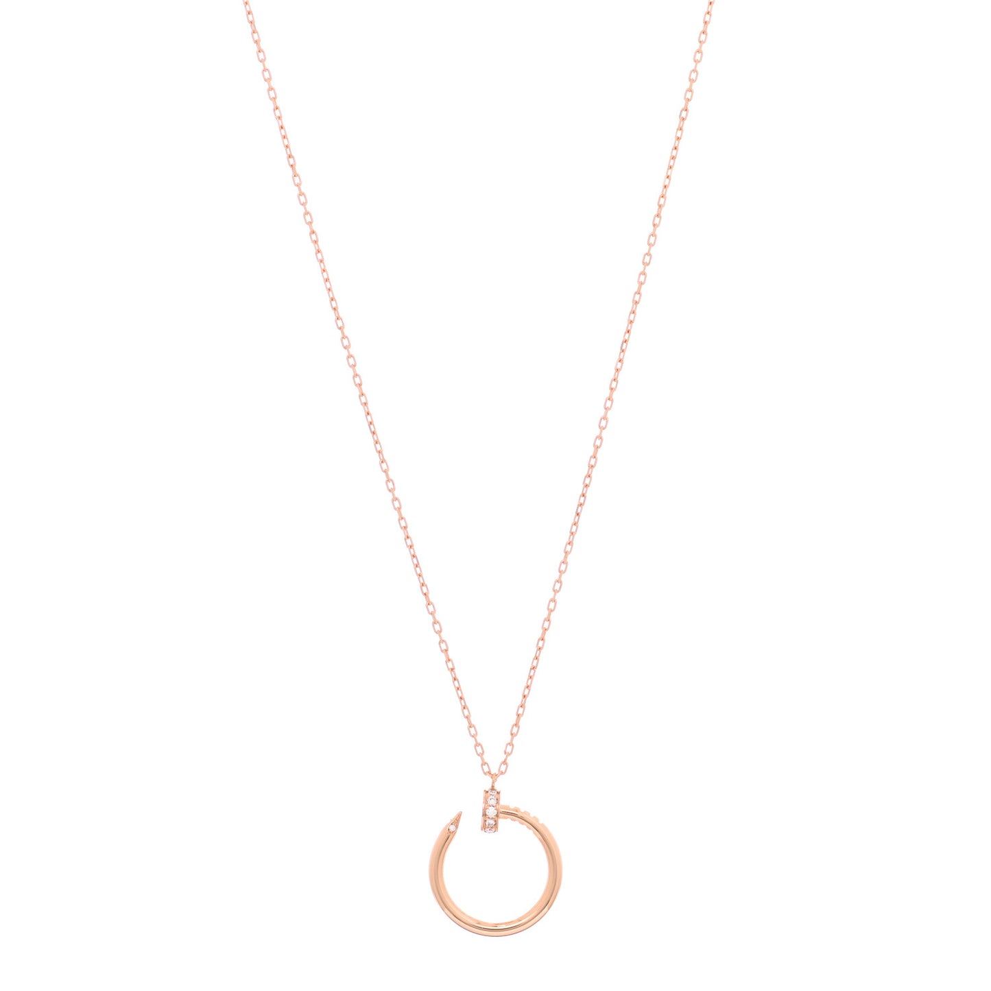 18K Pink Gold Diamond Juste Un Clou Pendant Necklace