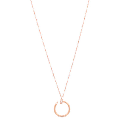Cartier 18K Pink Gold Diamond Juste Un Clou Pendant Necklace 1 of 6