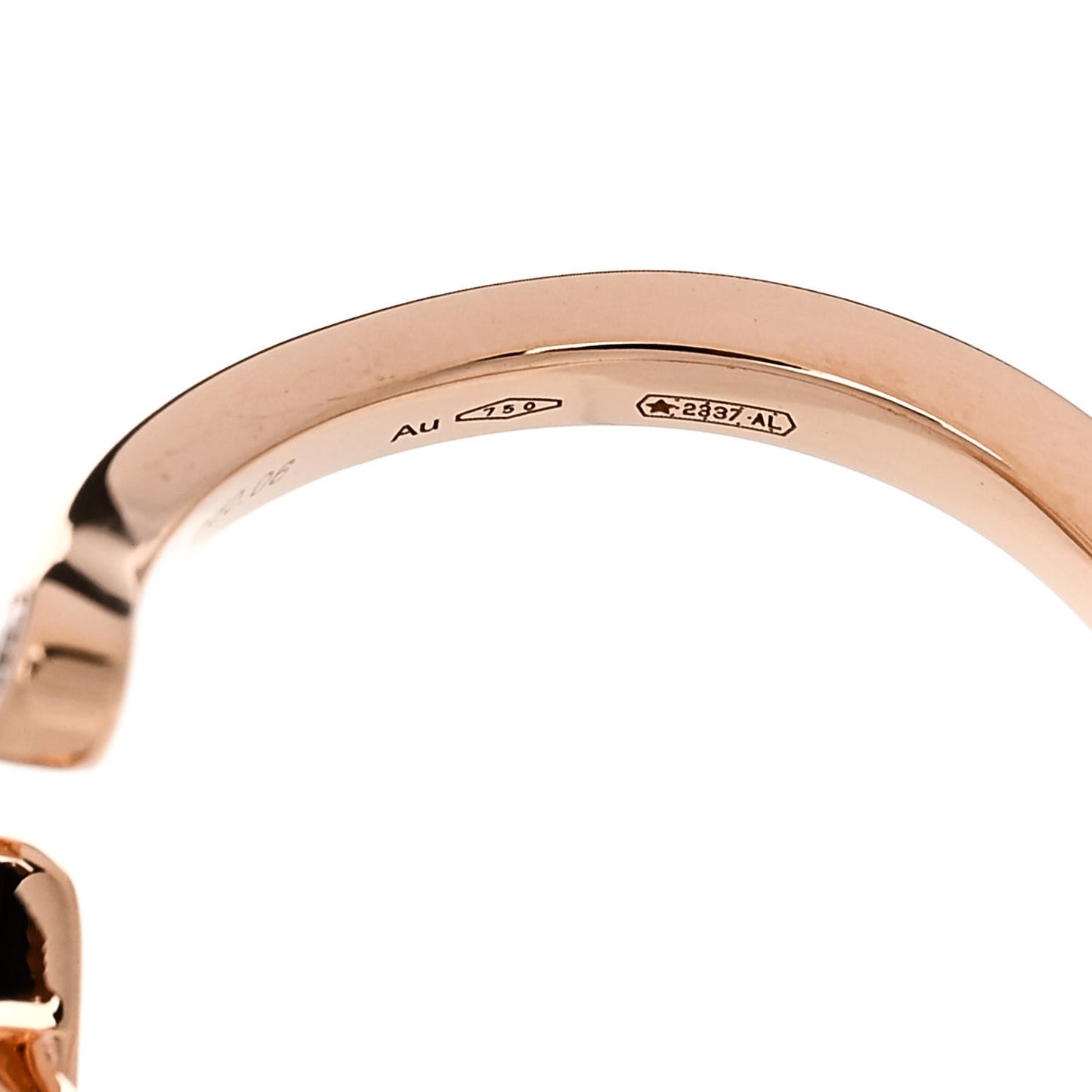 18K Rose Gold Diamond Mother of Pearl Gelati Ring 49 4.75
