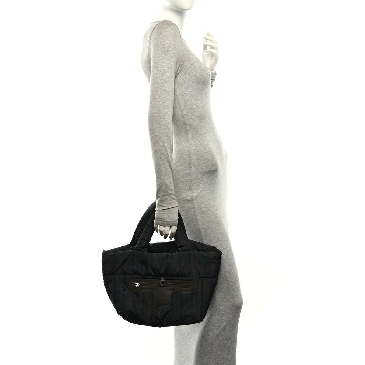 Nylon Quilted Medium Coco Cocoon Tote Khaki