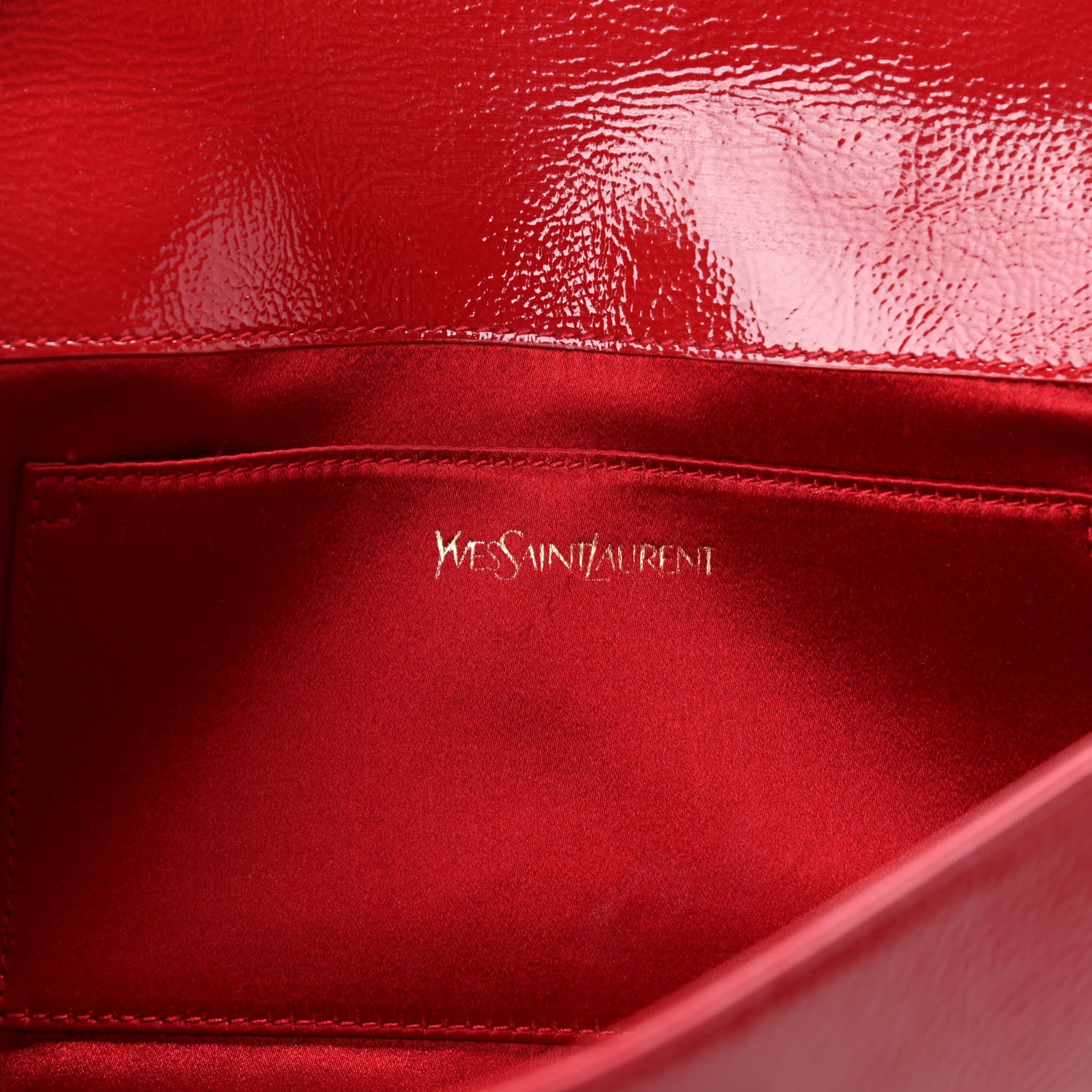 Saint Laurent Textured Patent Monogram Large Belle De Jour Clutch Red 6 of 11