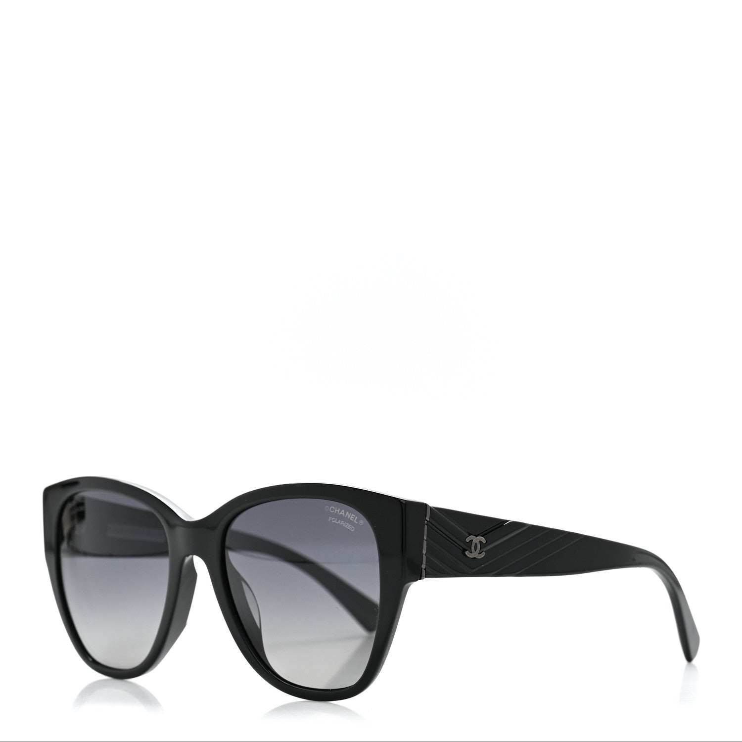 Chanel Acetate Polarized Butterfly CC Sunglasses 5412-A Black 1 of 7