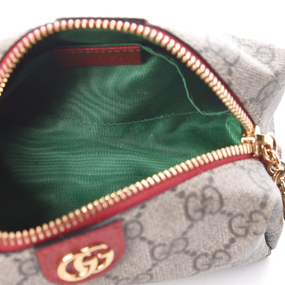 Gucci Soft GG Supreme Monogram Calfskin Small Ophidia Cosmetic Case Beige Ebony Hibiscus Red 5 of 8