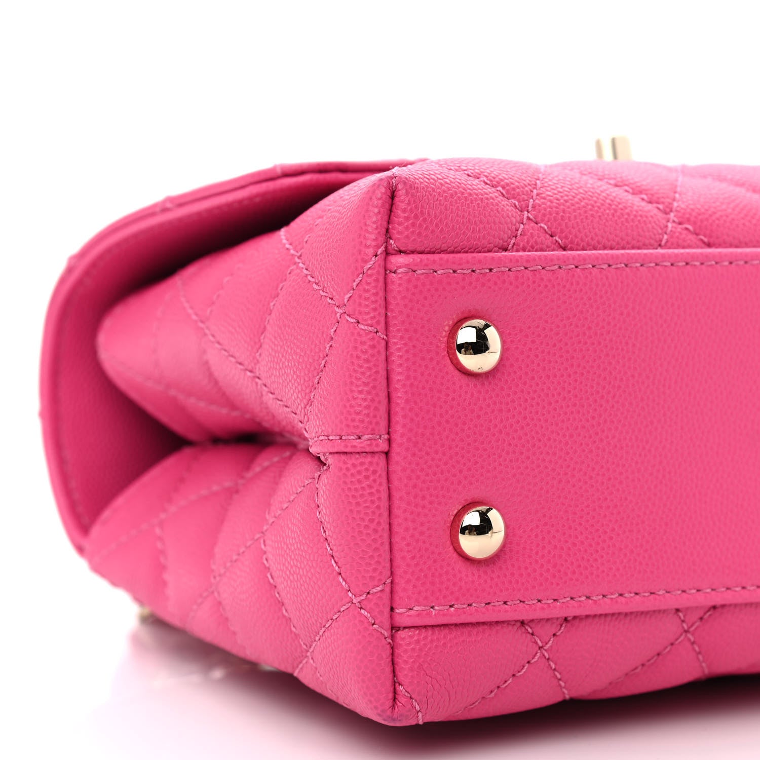 Chanel Caviar Quilted Mini Coco Handle Flap Rose 9 of 11