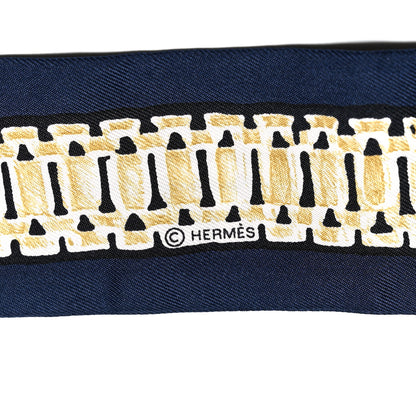 Hermes Silk Le Tresor De Medor Twilly Marine Gris Black 3 of 4