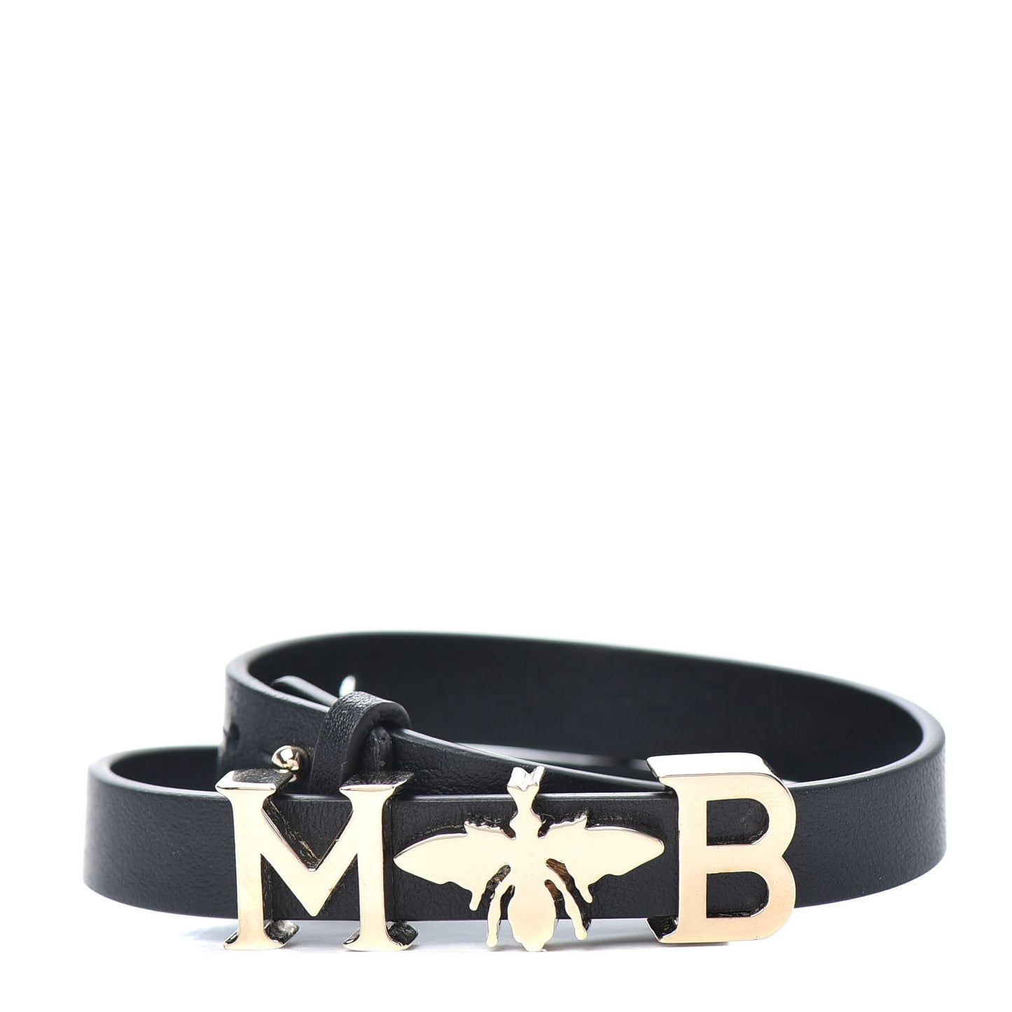 Calfskin My ABDior Double Bracelet Black