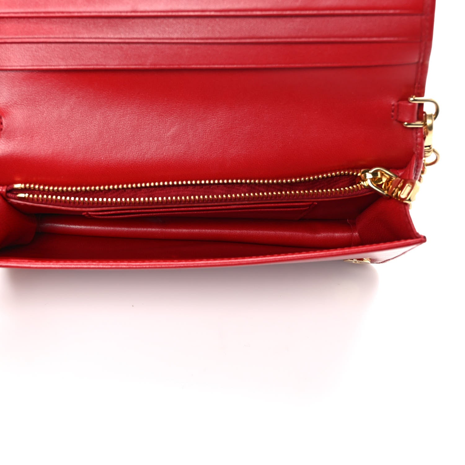 Miu Miu Nappa Matelasse Wallet On Chain Fuoco 5 of 10