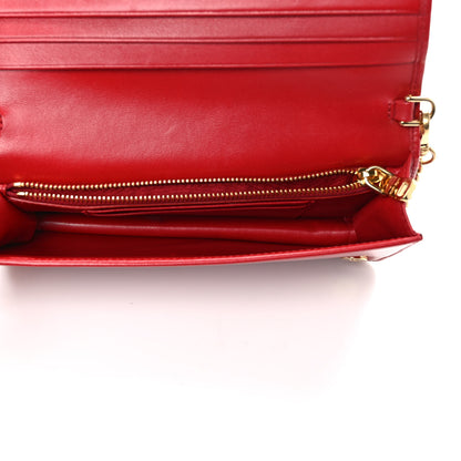 Miu Miu Nappa Matelasse Wallet On Chain Fuoco 5 of 10
