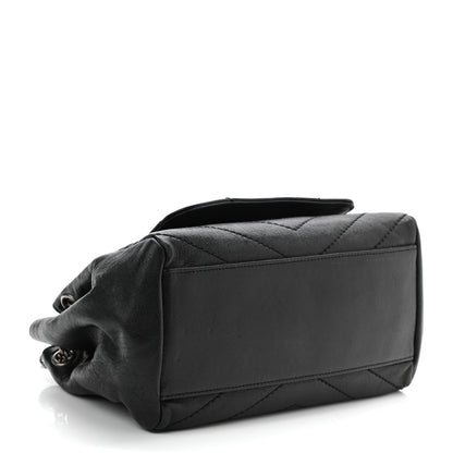 Saint Laurent Vintage Lambskin Chevron Monogram Small Nolita Black 4 of 10