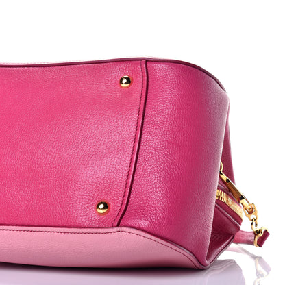 Miu Miu Goatskin Madras Bi-Color Bowling Bag Rosa Peonia 9 of 9