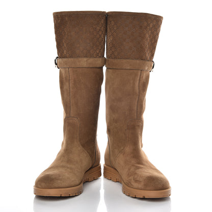 Gucci Suede Microguccissima Knee Boots 40 Brown 5 of 20