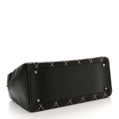 Chanel Calfskin Contrast Stitch Surpique Bowler Black 3 of 13