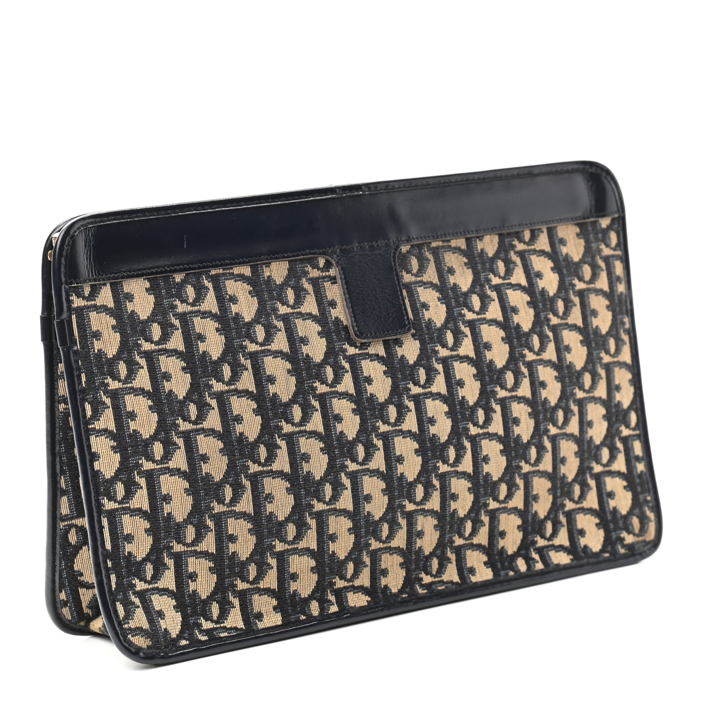 Monogram Pouch Clutch Navy Blue