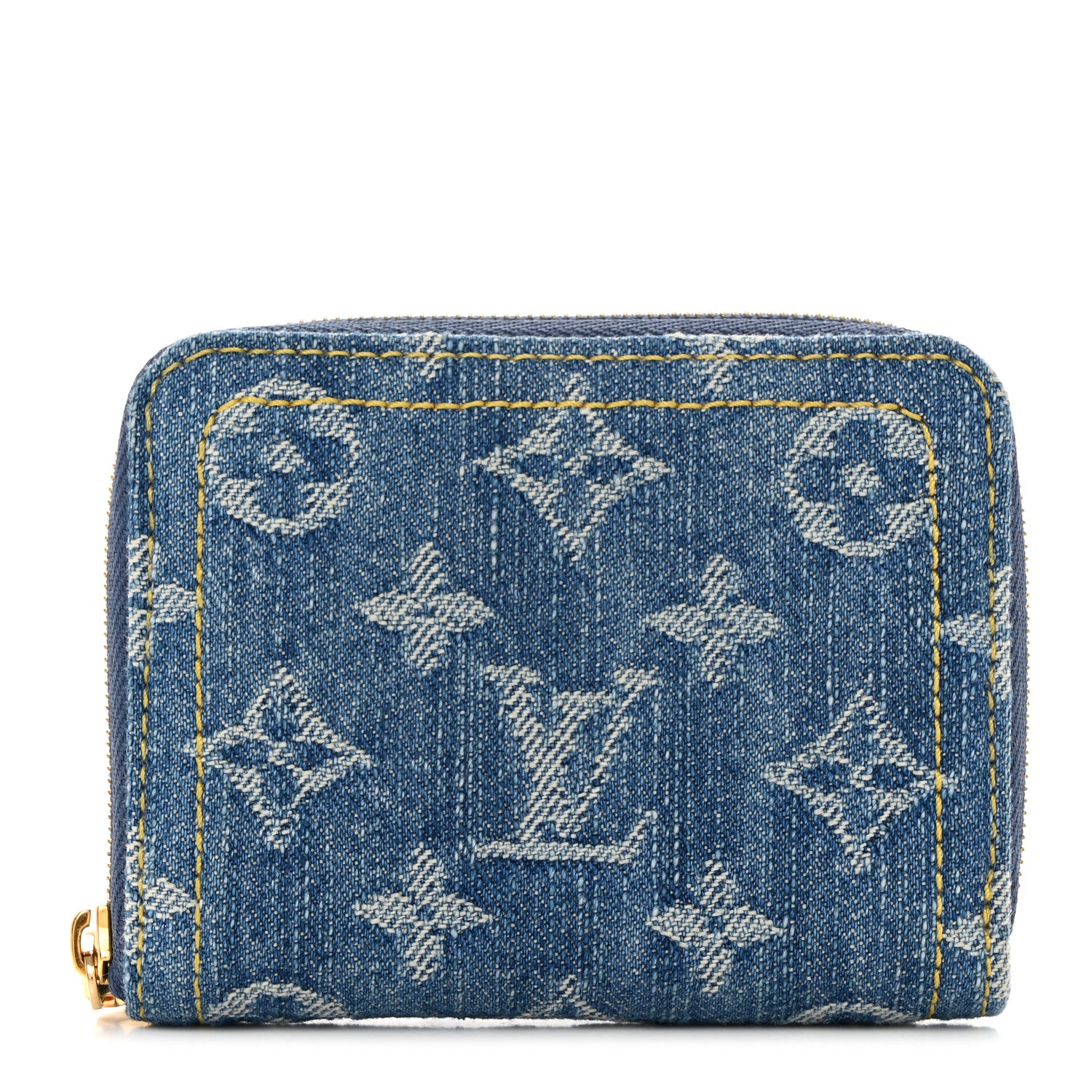 Louis Vuitton Denim Monogram Zippy Coin Purse Blue 1 of 6